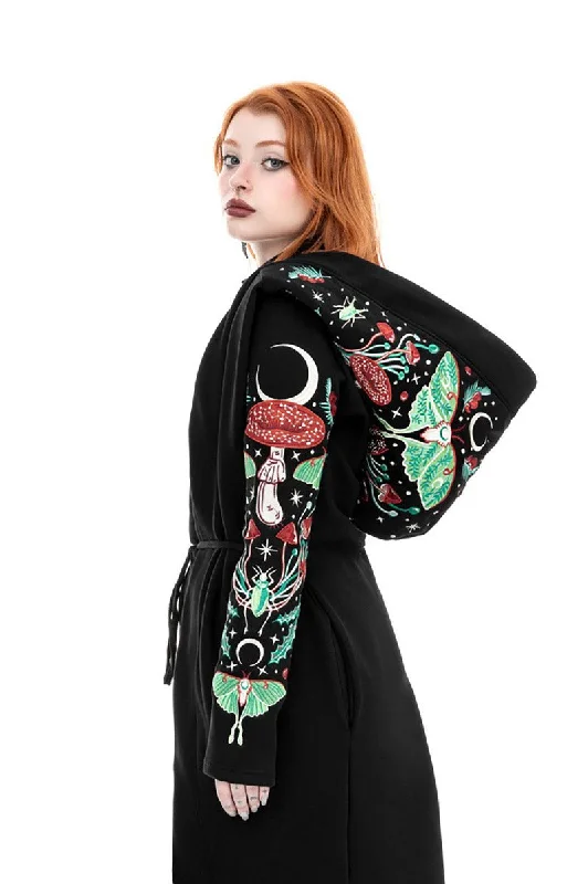 Autumnal Equinox Hoodie With Embroidery Luna Moths