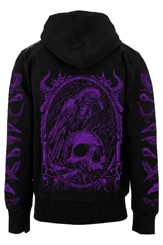 Death Raven Hoodie w/ Crow Sleeves [PURPLE]