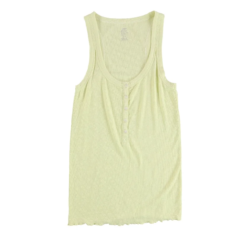 American Eagle Womens Ribbed Real Soft Racerback Tank Top, Yellow, Small