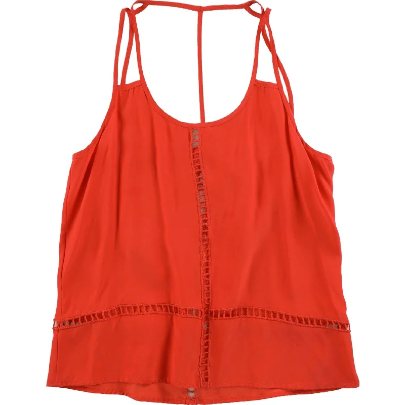 CAMI NYC Womens Edith Eyelet Accent Tank Top, Orange, Small