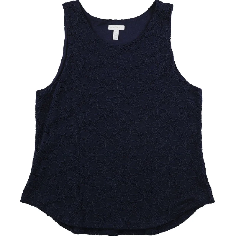 Charter Club Womens Textured Tank Top, Blue, X-Large