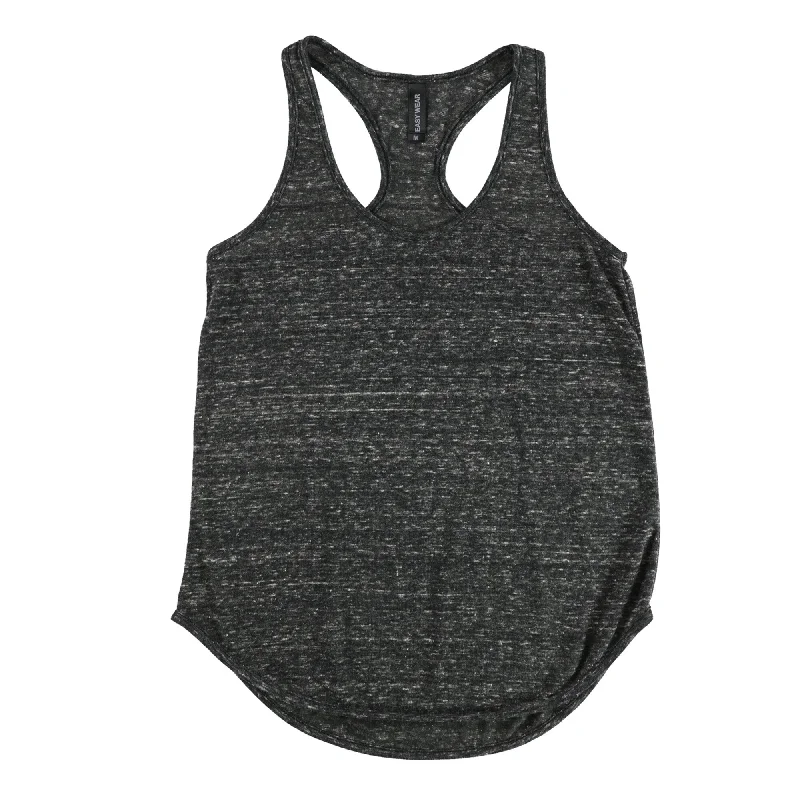 Easy Wear Womens Heathered Racerback Tank Top, Grey, Medium