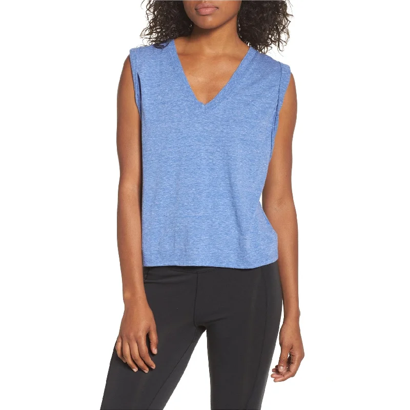 Free People Womens Active Tank Top, Blue, Medium