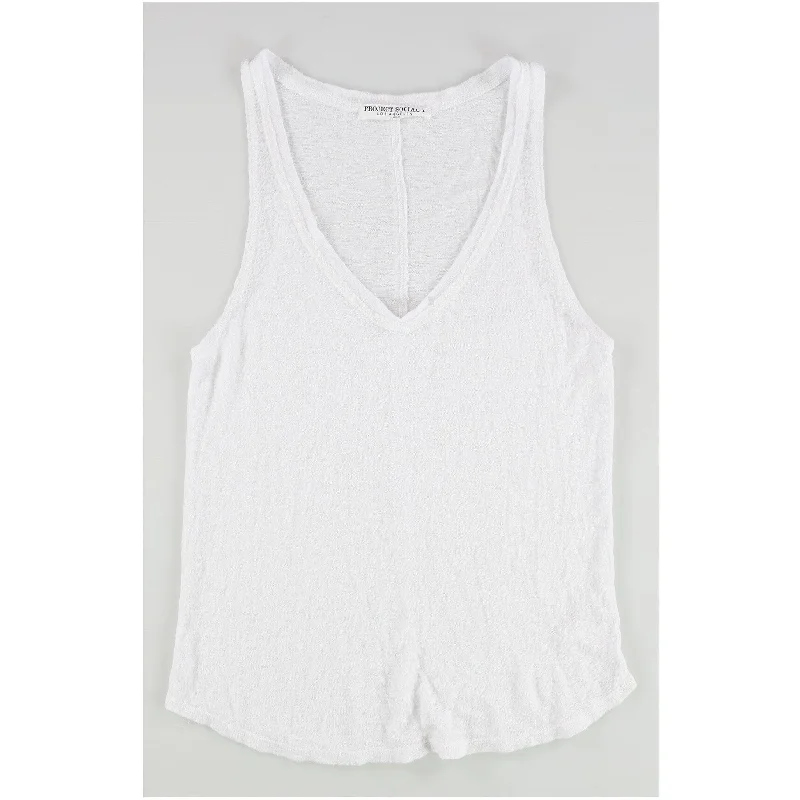 Project Social T Womens Raw Tank Top, White, Small