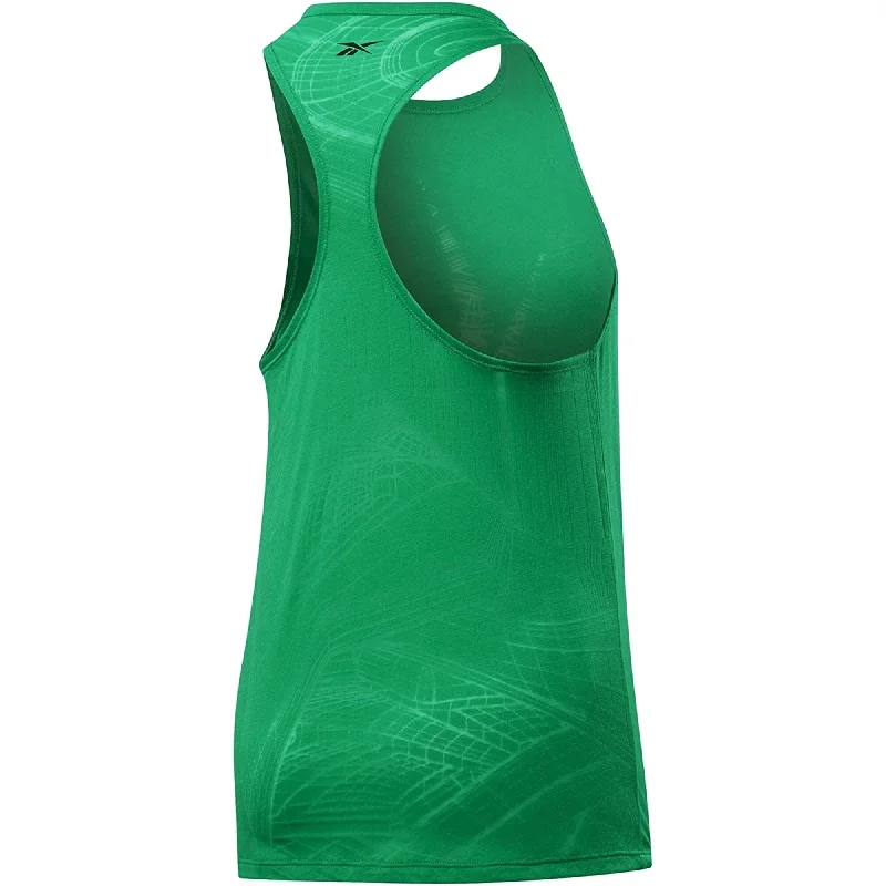 Reebok Womens Logo Racerback Tank Top, Green, Small