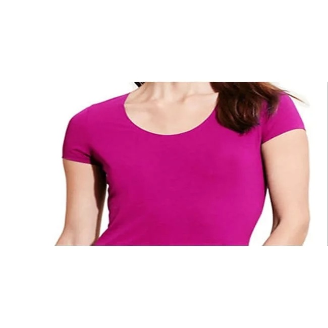 Ralph Lauren Women's Short Sleeve Scoop Neck Top Purple Size Large