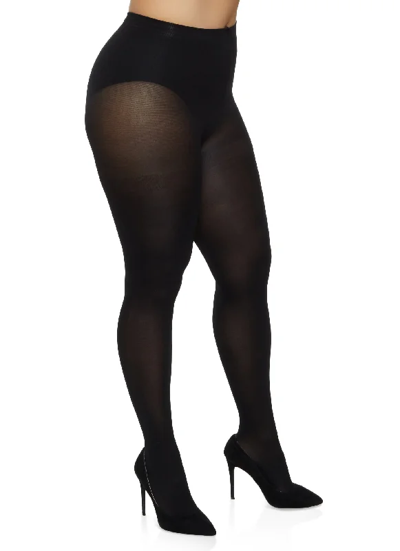 Plus Size Basic Opaque Tights