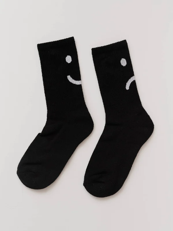 Happy Sad Black Socks