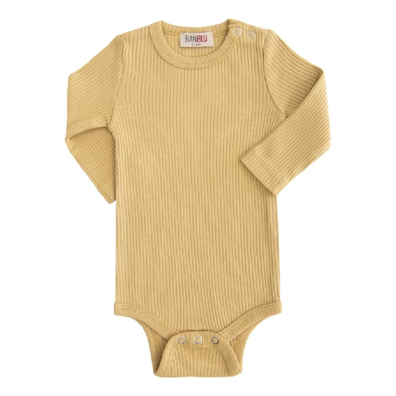 Yellow Biscotti Long Sleeved Modal Bodysuit