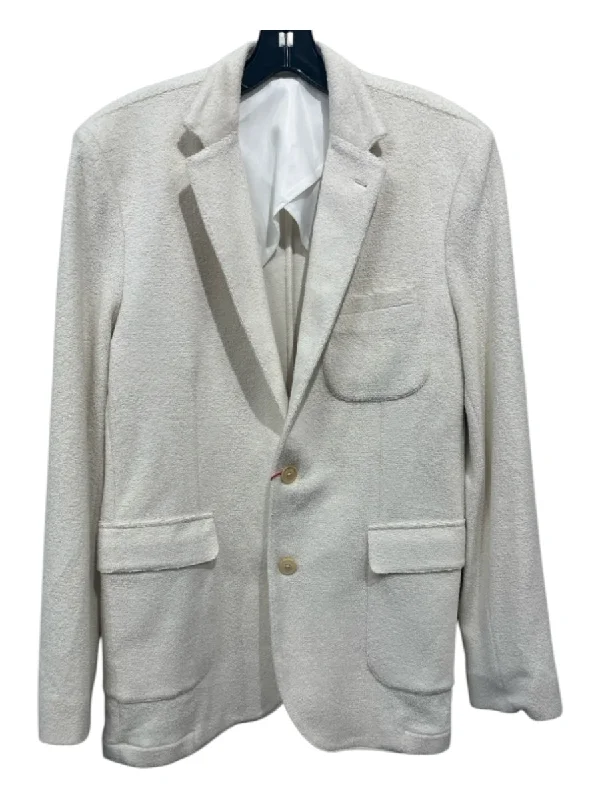 Orlebar Brown NWT Size M Cream Cotton Terry Cloth Pockets Blazer Jacket