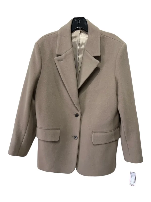 & Other Stories Size 10 Taupe Pockets 2 Button Blazer Jacket